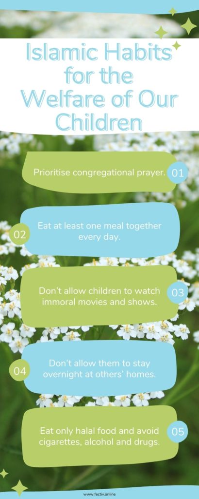 Infographic islamic habits for the welfare of our children