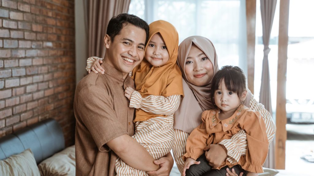 Happy family smiling
