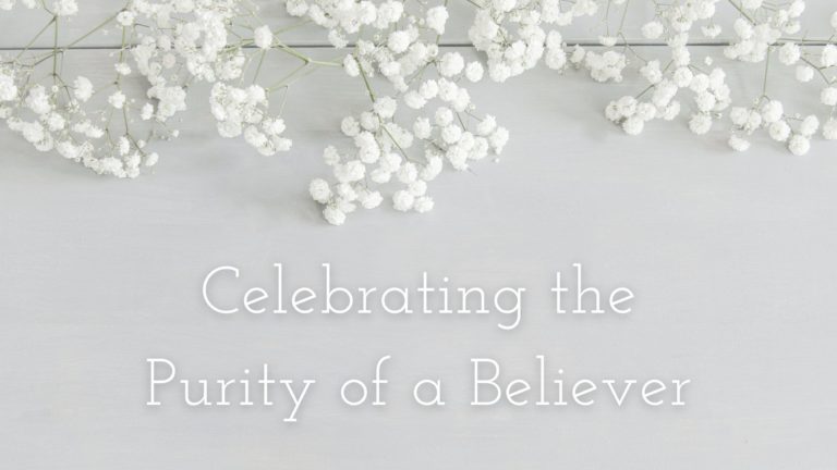 Title - Celebrating the Purity of a Believer - amongst pretty white flora