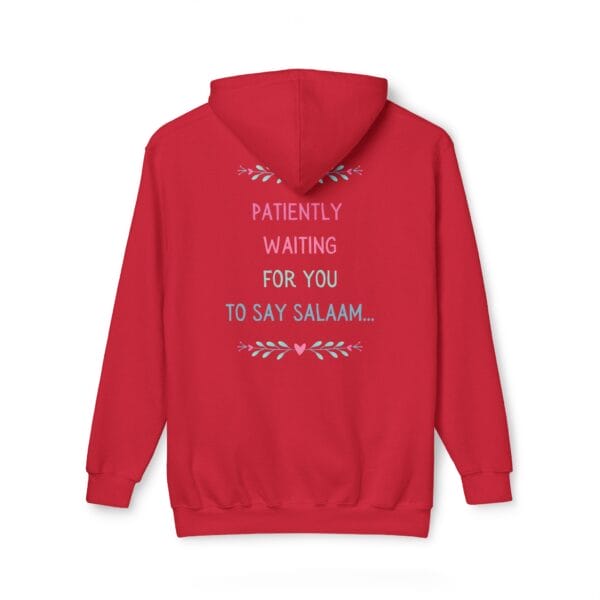 Hijabi hoodie red with design on the back