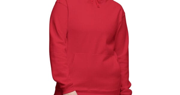 hijabi hoodie sweatshirt worn by a woman facing us