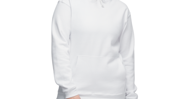 hijabi hoodie sweatshirt worn by a woman facing us